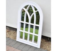 Biznest White Rustic Window Soho Style Mirror Hallway Vanity Wall Elegant Vintage Style 76X51Cm