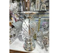 Biznest White & Silver Floor Vase Large 40Cm Sparkly Silver Mirrored Floor Vase Style 10