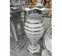 Biznest White & Silver Floor Vase Large 40X60Cm Sparkly Silver Mirrored Floor Vase Style 03