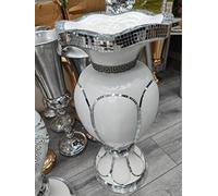 Biznest White & Silver Floor Vase Large 40X60Cm Sparkly Silver Mirrored Floor Vase Style 04