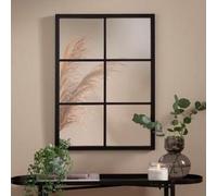 Biznest Window Style Wall Mirror Black 50X76Cm Indoor Outdoor Rectangular Decorative Mirror