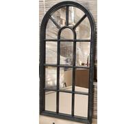 Biznest Window Style Wall Mirror Simply Stylish Decor Wall Window Mirror 69X 34Cm Black Rustic