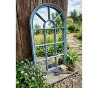 Biznest Window Style Wall Mirror Simply Stylish Decor Wall Window Mirror 69X 34Cm Grey Rustic