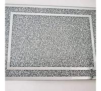 Biznest Worktop Saver Crushed Jewel Crystal Diamante Flat Float Glass Worktop Saver 40X30Cm Silver
