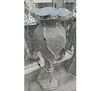 Biznest X Large 80Cm Shiny Sparkly Mirror Crushed Diamond Glitter Flower Pot Silver Floor Vase Luxury Home Decoration For Artificial Flowers (Silver Style 1)