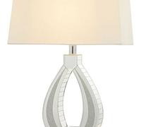 Biznest X-Large Eternity Oval Crystal Mirrored Table Lamp Mirrored Crushed Crystal Diamond Diamante Table Lamp Side