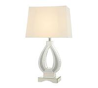 Biznest X-Large Eternity Oval Crystal Mirrored Table Lamp Mirrored Crushed Crystal Diamond Diamante Table Lamp Side Table and Console