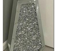 Biznest Xl 70Cm Sparkle Diamond Crushed Crystal Sparkly Silver Mirrored Floor Vase