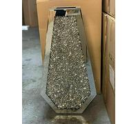 Biznest Xl 70Cm Sparkle Diamond Crushed Crystal Sparkly Silver Mirrored Floor Vase