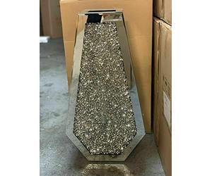 Biznest Xl 70Cm Sparkle Diamond Crushed Crystal Sparkly Silver Mirrored Floor Vase
