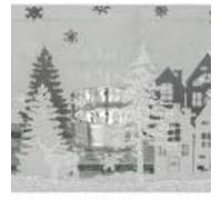 Biznest Xmas Glitter Silver Scene Tea Light Holder Triple Tealight 3 Candle Holder Decor Plate Home