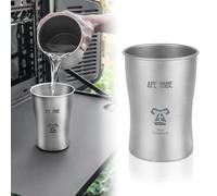 BIZOCO Titanium Cup Camping Coffee Mug,Pure Titanium Water Cup Lightweight Single Wall Beer Tumbler for Backpacking Outdoor Travel，20oz