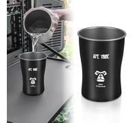 BIZOCO Titanium Cup Camping Coffee Mug, Pure Titanium Water Cup Lightweight Single Wall Beer Tumbler for Backpacking Outdoor Travel, 20oz (Black)