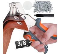 BIZOEPRO Grommet Tool Kit 3/8 Inch Eyelet Press Pliers 10mm Manual Handheld with 500pcs Silver Grommets