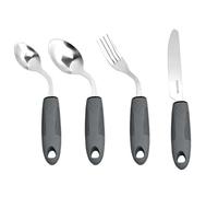 BIZOI 4PCS Adaptive Utensils Set, 42°Angled Disabled Cutlery for Adults, Weighted Bendable Design Easy Grip Adaptive Cutlery for Elderly, Disabled, Arthritis, Parkinson's Disease & Tremors Sufferers