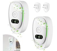 BIZOI Air Purifier for Bedroom Home, 2 Pcs Plug-In Negative Ion Air Purifiers, Portable Quiet Ioniser for Smokers, Pets, Ionic Air Purifier Plug In UK, Quiet Odour Remover for Toilets Offices Kitchens