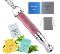 BIZOI Anxiety Breathing Necklace with Resistance, Breathing Necklace with Resistance Filter, Flavoured Air Wooden Breathlace for Antivape, Portable Deep Breathing Meditation Aids for Men & Women