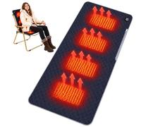 BIZOI Heated Seat Pad, 45 X 90cm USB Heated Seat Cushion, Electric Heat Pads with 3 Temperature Levels, Portable Heating Pad with Pockets, Waterproof Anti-Slip Heating Pad for Office Chair, Outdoors