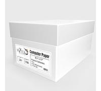 BIZTEK 91192 - 9.5" x 11" Carbon Free Computer Continuous Paper, Left and Right Perforated, 15 Pounds, 2 Part White/Canary (1,700 Sheets), Made in the USA