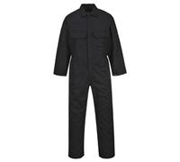 Portwest BIZ1 Mens Heat Flame Resistant Welding Overalls Bizweld FR Protective Boiler Suit Work Coveralls Durable Workwear Mechanics Warehouse Garages Tall Black, X-Large