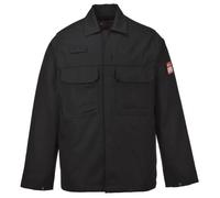 Portwest BIZ2 Bizweld Mens Welding Jacket Flame Resistant Workwear Welder Work Coat Arc Flash Heat Protection Molten Metal Splash Protective Multi-Norm Industrial Clothing, Black, XXL