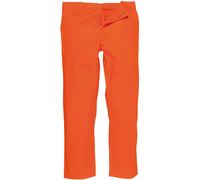 Portwest BZ30 Bizweld Work FR Trousers Flame Resistant Elasticated Waist | Orange, 2X Large, EN ISO 11612, EN ISO 11611, EN 61482-2, Regular Fit, 40+ UPF Rated Fabric, Side Pockets, Rule Pocket