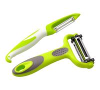 Bizzal 2-Piece 3-in-1 Multifunctional Fruit & Vegetable Peeler Set | Premium Stainless Steel Kitchen Peeler, Grater & Shredder | Ideal for Potatoes, Fruits, Vegetables, Melons, and More