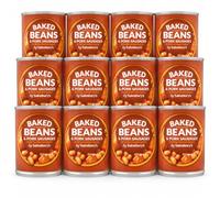 Bizzal Baked Beans In Tomato Sauce With Sausages 400g Pack Of 12 | Pack of 12, Canned Convenience, Ready to Heat, Hearty Meal, 400g per Tin