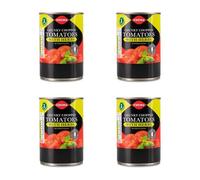 Bizzal Cucina Chunky Chopped Tomatoes with Herbs in Tomato Juice, Made with Italian Tomatoes, Pack of 4 each pack 400g