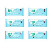 Bizzal Fred & Flo Fragrance Free Baby Wipes, with Aloe Vera and Chamomile Extracts, pH Balanced, Dermatologically Tested, 6 Packs of 72, 432 Count