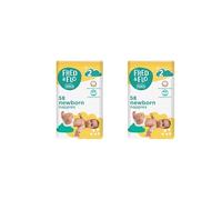 Bizzal Fred & Flo Newborn Nappies, Size 2, Breathable, Long Lasting Dry Feeling, 58 Count, 2 Pack