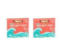 Bizzal Hero Scented Large Nappy Sacks, Tie Handle, Sizes 6-9, 30% Recycled, 40 Bags, Pack of 2