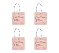 Bizzal Hotel Collection Sweet Almond & Macaroon Air Freshener No. 22, Hanging Car Fragrance, Pink, 4 Pack