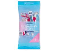 Bizzal Lacura Disposable Razors, 3-Blade Pivoting Head, Dermatologically Tested, Comfort-Coated Blades with Aloe and Vitamin E, 4 Pack