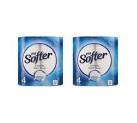 Bizzal Saxon Softer Luxury Toilet Tissue, White, 8 Rolls, FSC Certified, Soft and Strong, Pack of 2