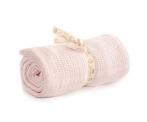 Bizzi Growin Cot Bed Cellular Blanket, 150 x 100 cm, Pink