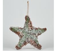 Bizzotto Christmas decorations PENDAGLIO RATTAN STELLA GHIACCIATO L in Multicolour One size