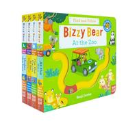 Bizzy Bear Find & Follow Series 4 Books Set (At The Zoo, On The Farm, At The Dinosaur Park, Under The Sea)