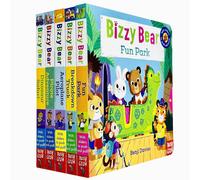 Bizzy Bear Series 5 Books Collection Bundle Set(Fun Park, Breakdown Truck, Aeroplane Pilot, Pirate Adventure & Dinosaur Safari)(With Sliders to Push and Pull!)