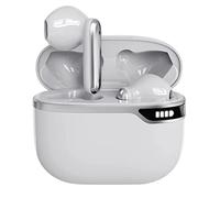 BJ Wireless Earbuds, Bluetooth Earphones Ear Buds Clear Call Noise Cancelling Cordless Headset, IPX7 Waterproof Headphones with Touch Control, 24 Hrs Compatible with Iphone & Android, White