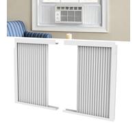 BJADE'S Window Air Conditioner Side Panels with Frames, Accordion Filler Curtain Kit for Most 12000 BTU Units,Adjustable Insulation Panel for Window AC Seal Replacement Screen