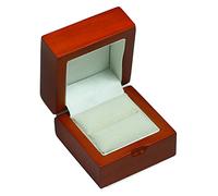 BJC® Solid Mahogany Wood & Suede Ring Gift Box - Amazing Jewellery Ring Box - Handcrafted Presentation Display