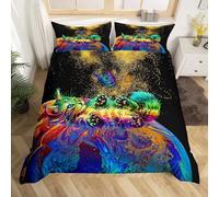 BJCJGGL Double Duvet Cover Set Rainbow Cat Bedding Set for Kids and Aldult - Duvet Cover with Zipper Closure and 2 Pillowcases 19.7"x 29.5" - Soft Hypoallergenic Microfiber Quilt Cover