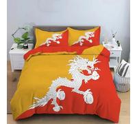 BJCJGGL King Size Duvet Set Red And Yellow Dragon Bedding Set for Aldult Kids - Duvet Cover with Zipper Closure and 2 Pillowcases 19.7"x 29.5" - Soft Breathable Microfiber Quilt Cover 90.5"x 86.6"