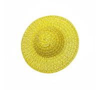 ＡＷＨＡＯ Bjd Doll Hat Rattan Miniature Headwear Woven Toy Accessory for 1/6 Scale Dolls Suitable for Collectors Small Pet Crafting Scenarios Gift Giving , Yellow
