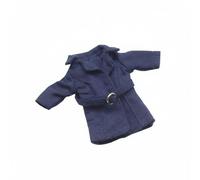 Bjd Doll Trench Coat Lapel Belted Outerwear Cloth Construction With Sturdy Feel For Frequent Changes Suitable for OB11 BJD Dolls Miniature Figures, Dark Blue