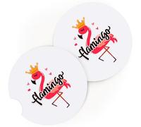 BJDAMAI 2 Pack Flamingo Car Cup Holder Coaster, Cute Car Interior Accessories Drink Coaster for Women & Men, Flamingo Lovers Themed Gifts Stuff Accessories Things Merchandise Items!