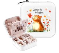 BJDAMAI Capybara Jewelry Box, Gifts For Teens Girls Age 8-12, Capybara Lovers Stuff Items Accessories Things Merchandise Decor Merch, Travel Ring Earrings Necklace Organizer Holder!
