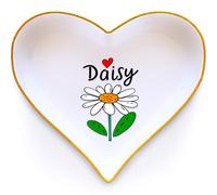 BJDAMAI Daisy Ring Holder Dish Tray, Gifts For Women Teens Girls, Daisy Lovers Themed Stuff Accessories Things Decor Merch, Home Room Ring Earrings Necklace Organizer Holder!