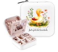 BJDAMAI Duck Jewelry Box, Gifts For Women Teens Girls Age 8-12, Yellow Duck Lovers Themed Stuff Items Accessories Things Merchandise Decor Merch, Travel Ring Earrings Necklace Organizer Holder!